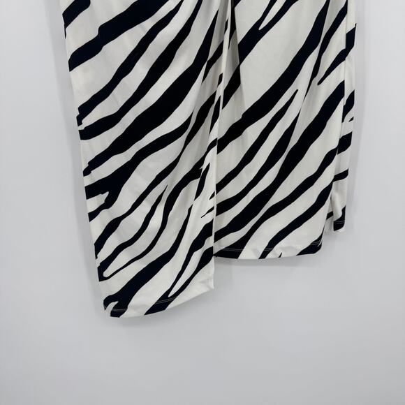 INC International Concepts Women Midi Twist Skirt Zebra Print Black White XL - Picture 5 of 12